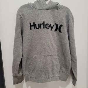 ♥️5 For $25 HURLEY Boys Grey and black fleece hoodie size M